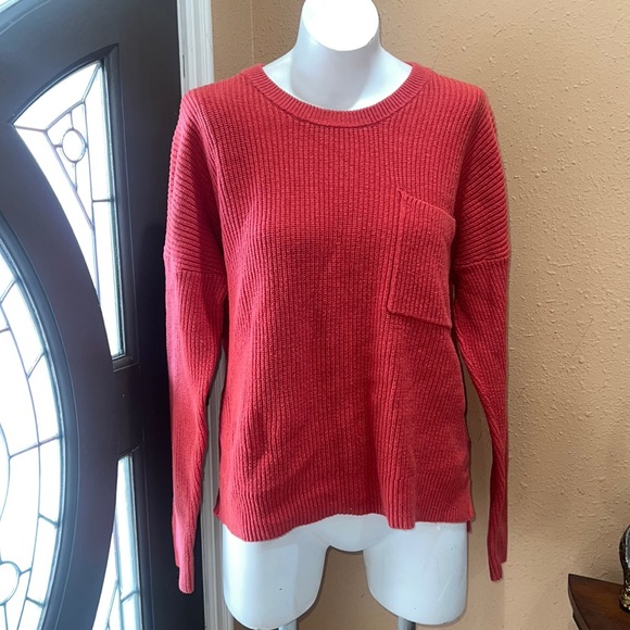 Madewell Thompson Pocket Pullover orange Sweater - Picture 2 of 7